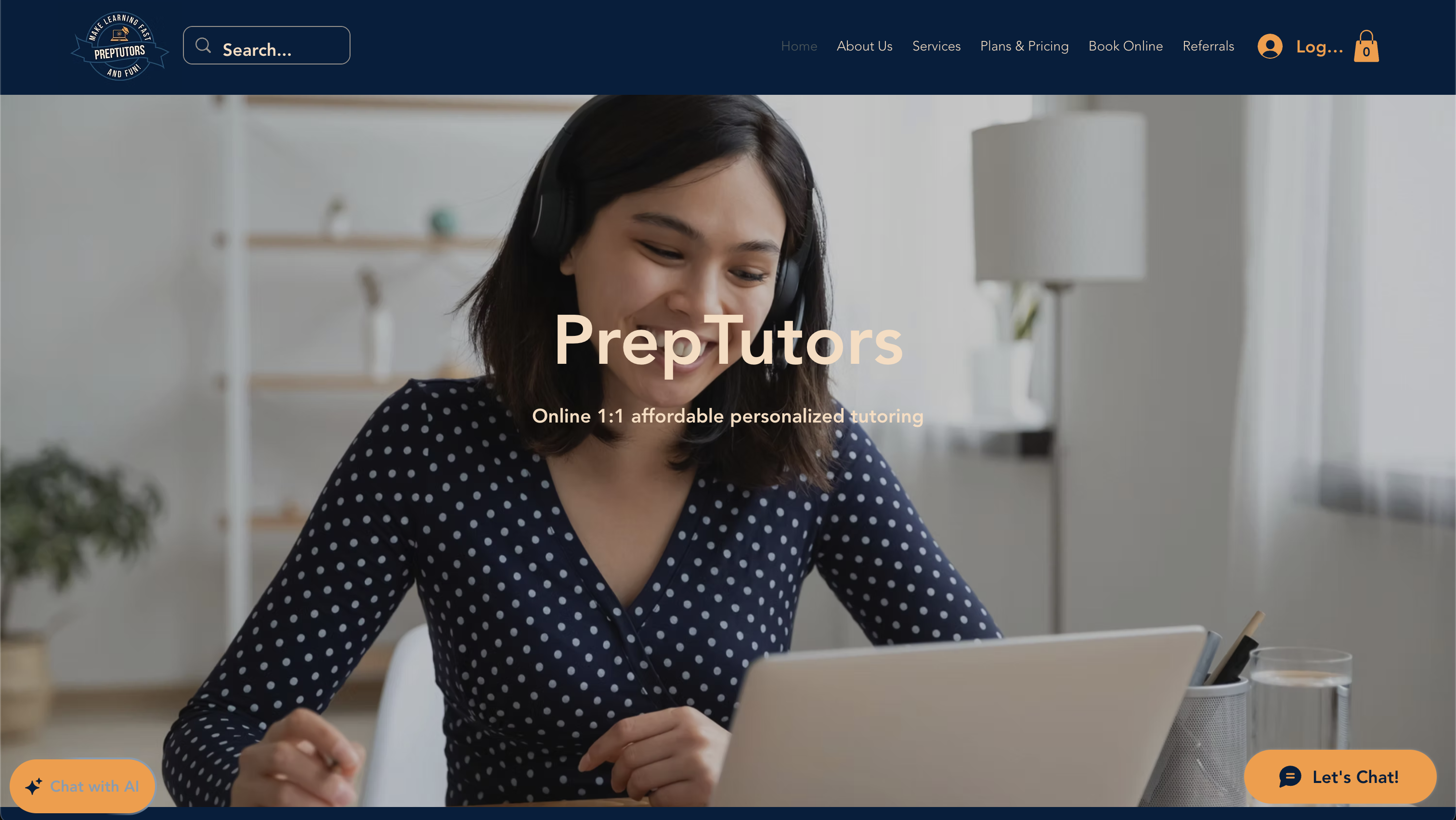 PrepTutors website screenshot