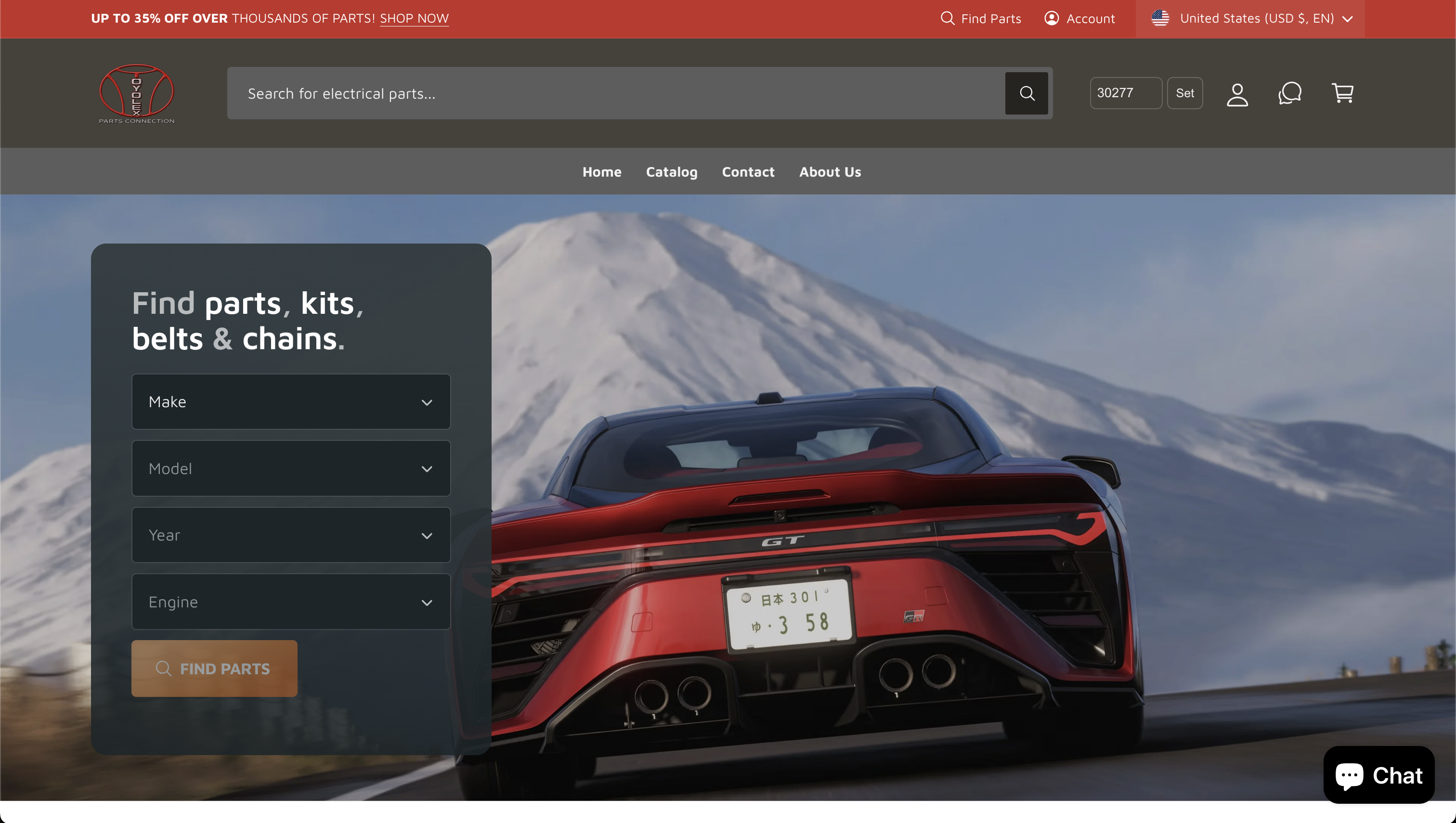 Toyolex Parts Connection website screenshot
